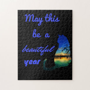 May this be a beautiful year topical waters cat jigsaw puzzle