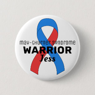 May-Thurner Syndrome Warrior Ribbon White Button