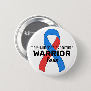 May-Thurner Syndrome Warrior Ribbon White Button