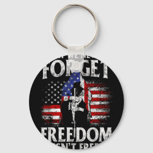 May we forget freedom isn't usa flag memorial day key ring