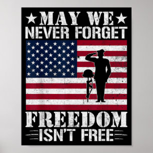 May We Never Forget Dom Isnt Patriotic Veteran Poster