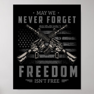 May We Never Forget Freedom Isnt Free Memorial Poster