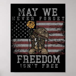 May We Never Forget Freedom Isnt Free Veterans Day Poster