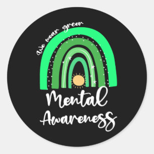 May We Wear Green Mental Health Awareness Classic Round Sticker
