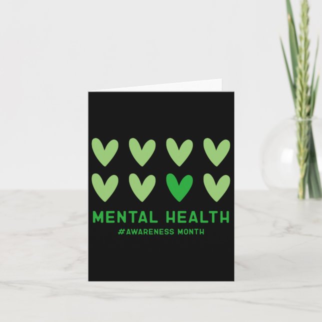 May We Wear Green Mental Health Awareness Month  Card (Front)