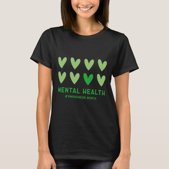 May We Wear Green Mental Health Awareness Month  T-Shirt (Front)