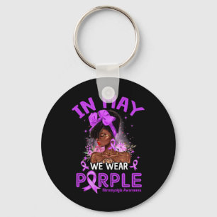 May We Wear Purple Black Women Fibromyalgia Awaren Key Ring