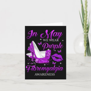 May We Wear Purple High Heels Fibromyalgia Awarene Card