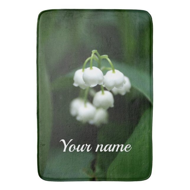 May white lilies bath mat (Front Vertical)