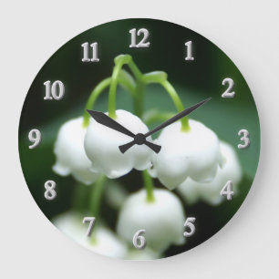 May white lilies  large clock