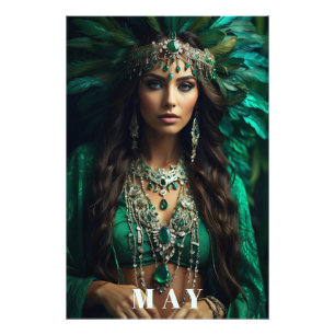 *~ MAY Woman BIRTHDAY EMERALDS AP53 Boho Photo Print