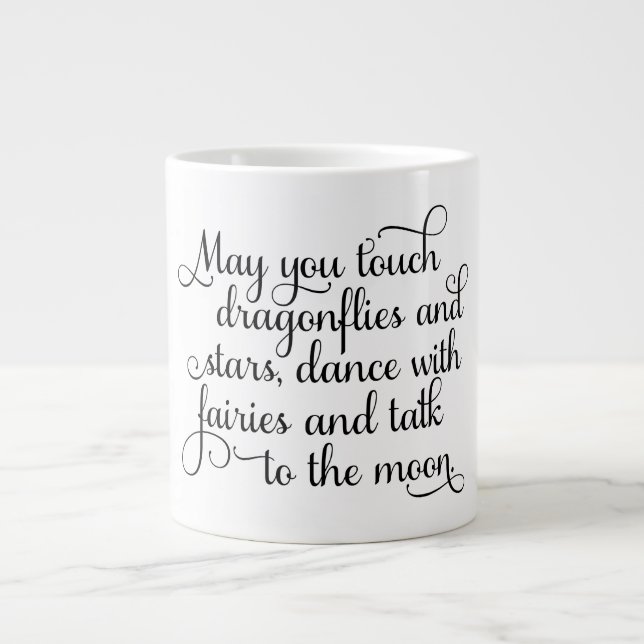 May you dance with fairies Irish Blessing Large Coffee Mug (Front)