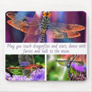 May You Touch Dragonflies And Stars Collage Mouse Pad