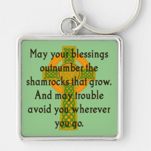 May Your Blessings Outnumber - Irish Quote  Key Ring