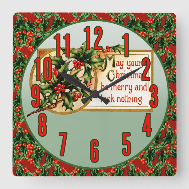 May Your Christmas Be Merry and Lack Nothing Clock (Front)