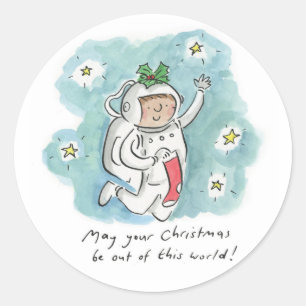 May your Christmas be out of this world Classic Round Sticker