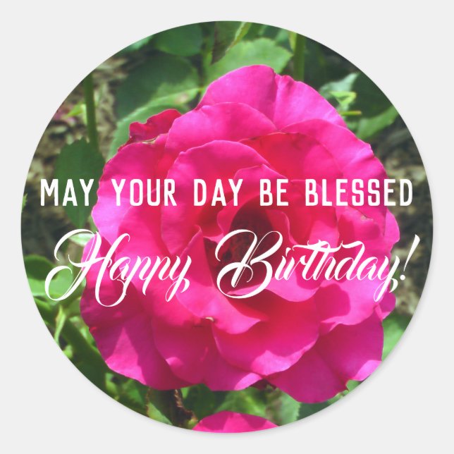 May Your Day Be Blessed Happy Birthday Sticker (Front)