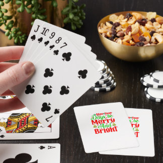 May your day merry and bright christmas quoets playing cards