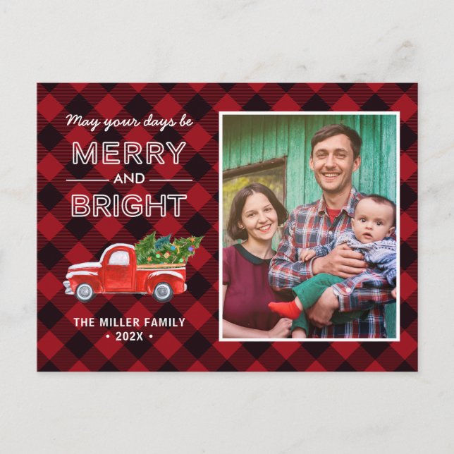 May Your Days Be Merry And Bright Christmas Photo Postcard (Front)