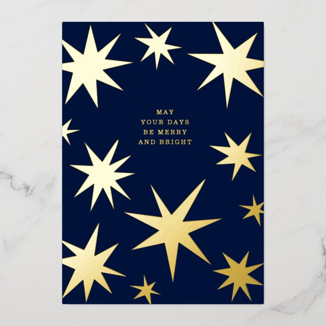 May your days be merry and bright gold stars (Front)