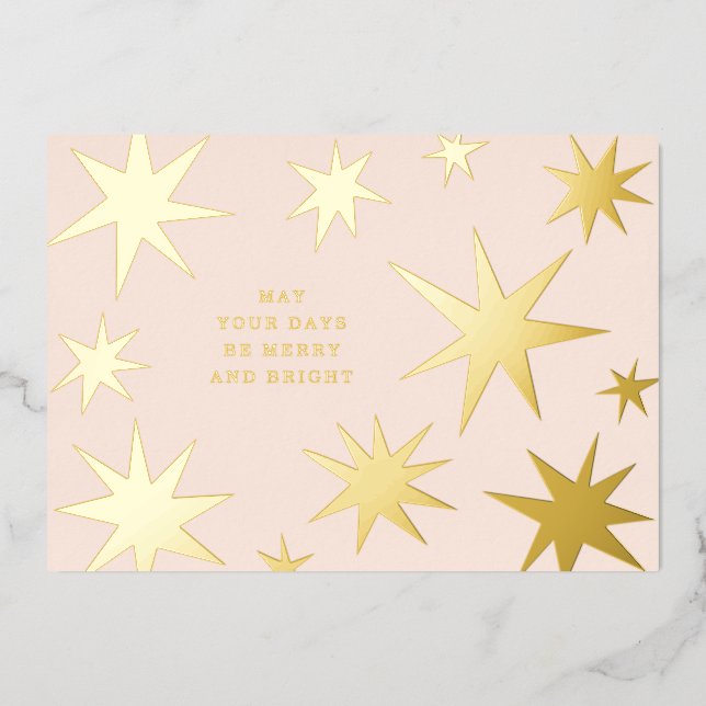 May your days be merry and bright gold stars pink (Front)
