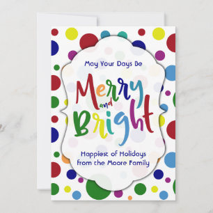 May Your Days Be Merry & Bright Colourful Circles Holiday Card