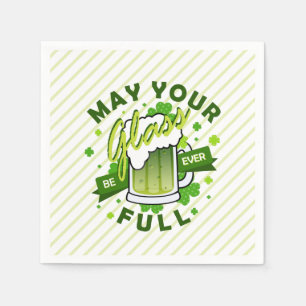 May Your Glass Be Full Green Beer St. Patrick's Napkin