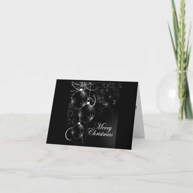 *MAY YOUR HOLIDAY BE MERRY & BRIGHT* MODERN BLACK CARD (Front)