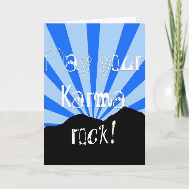 May Your Karma Rock Thank You Card (Front)