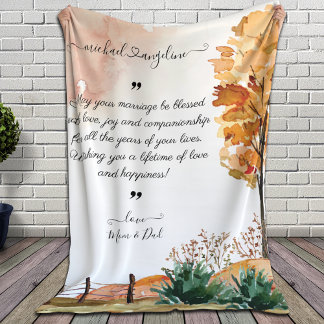 May Your Marriage be Blessed Custom Wedding Wishes Fleece Blanket