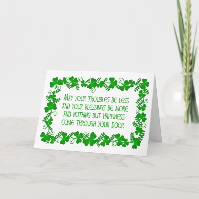 May your troubles be less St. Patrick's day card (Front)