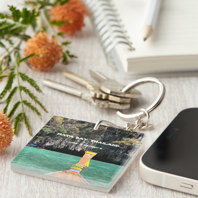 Maya Bay Thailand GPS  Key Ring (Front Right)
