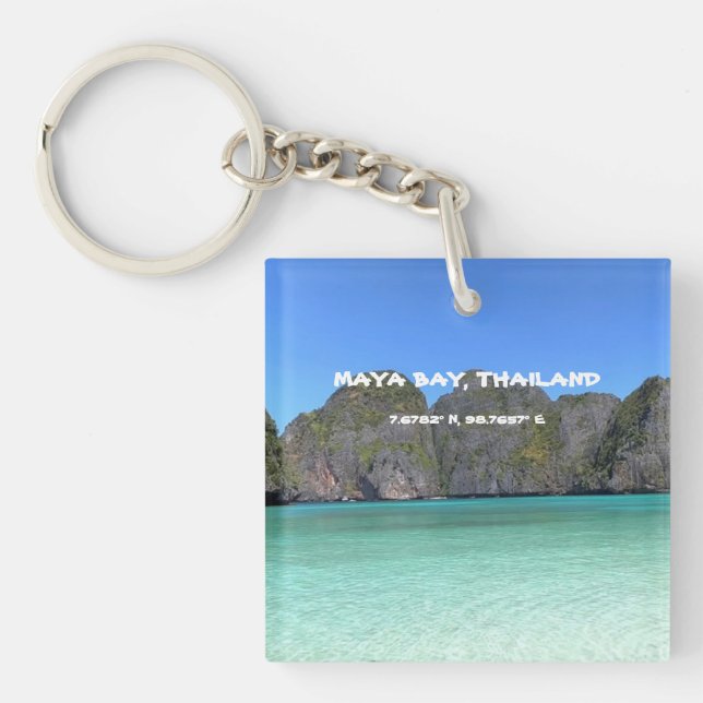Maya Bay Thailand GPS  Keychain (Front)