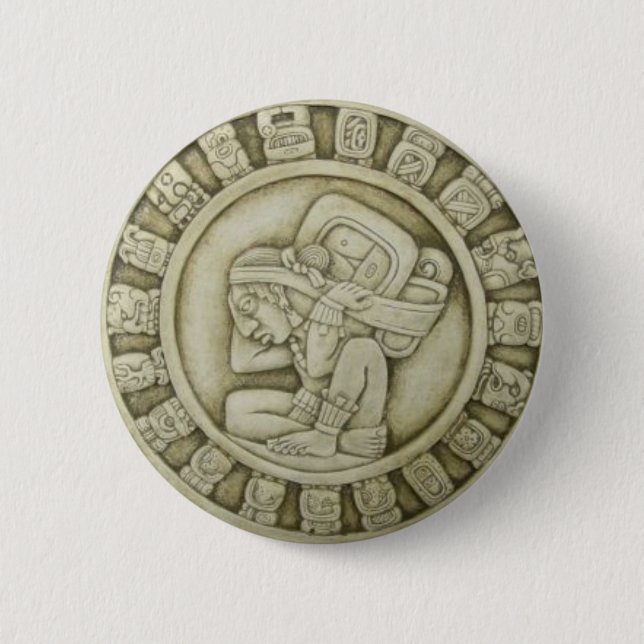 Maya calendar 6 cm round badge (Front)