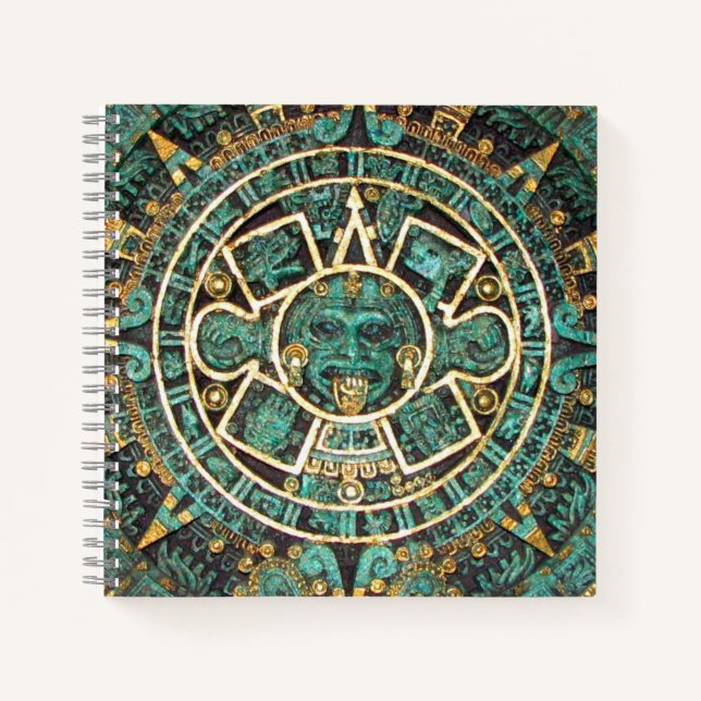 Maya civilisation culture technics Aztec calendar Notebook (Front)