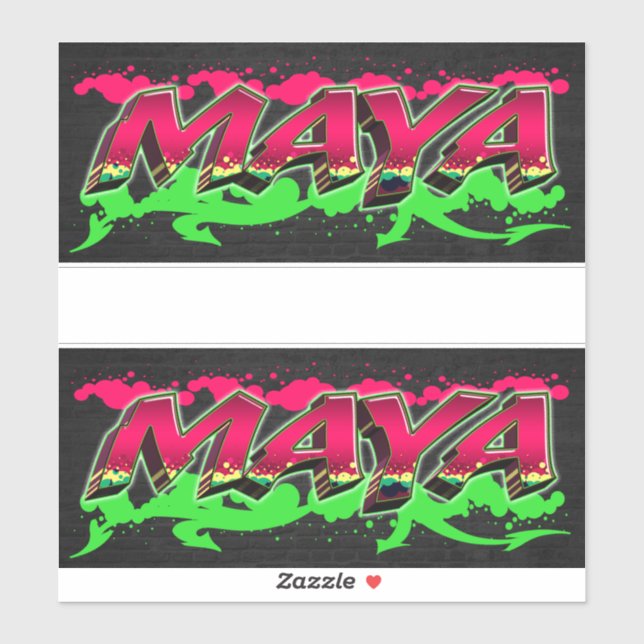 Maya First Name Graffiti Sticker (Sheet)