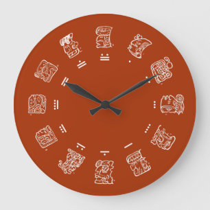Maya Glyph Large Clock