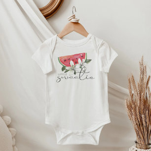 MAYA Little Sweetie Summer Watermelon White Floral Baby Bodysuit