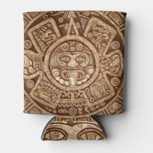 Maya Tribal Pagan: Ornamental Texture Can Cooler