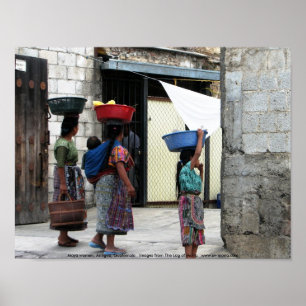 Maya women, Antigua, Guatemala Poster