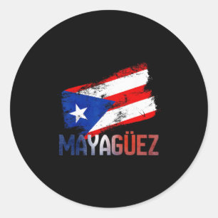 Mayagüez City Puerto Rico Flag Vintage Roots Boric Classic Round Sticker