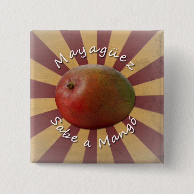 Mayagüez - Sabe a Mango 15 Cm Square Badge (Front)