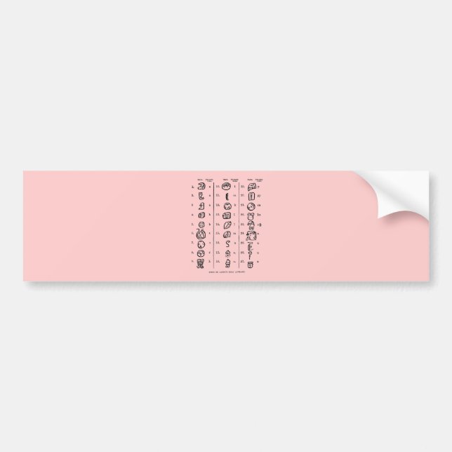 Mayan Alphabet Bumper Sticker (Front)
