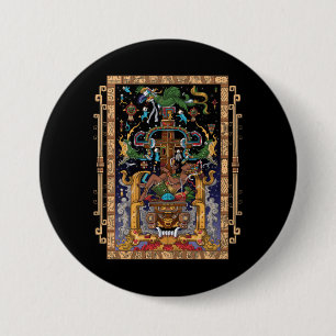 Mayan Astronaut King Pakal 7.5 Cm Round Badge