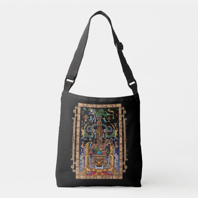 Mayan Astronaut King Pakal Crossbody Bag (Front)