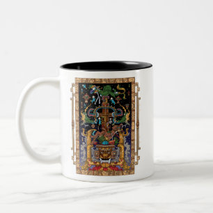 Mayan Astronaut King Pakal Two-Tone Coffee Mug