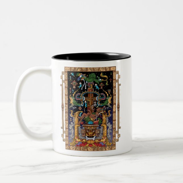 Mayan Astronaut King Pakal Two-Tone Coffee Mug (Left)