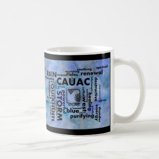 Mayan Aztec Birth Word Cloud Cauac Quiahuitl Mug