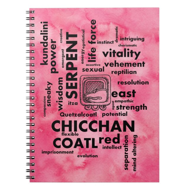 Mayan Aztec Birthday Word cloud Chicchan Notebook (Front)