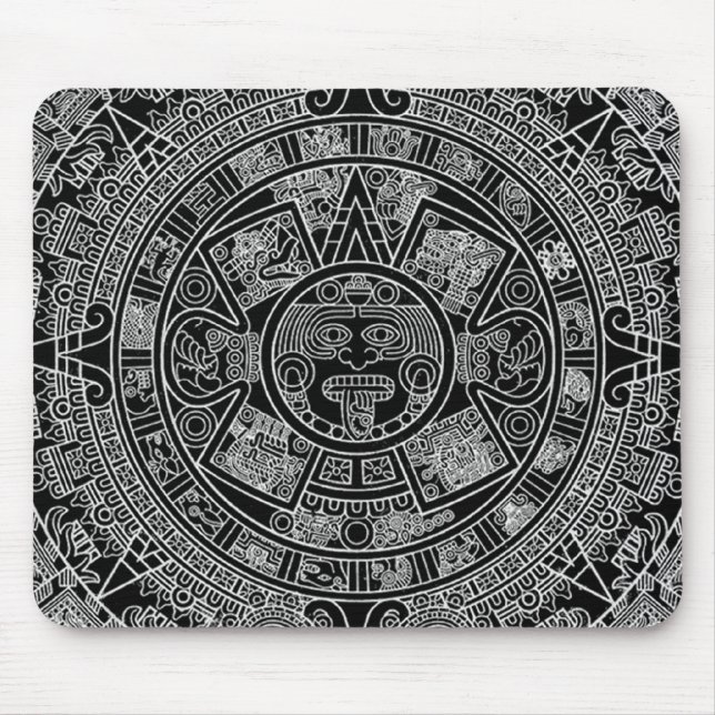 Mayan Aztec Calendar (black) 12.21.2012 Mouse Pad (Front)